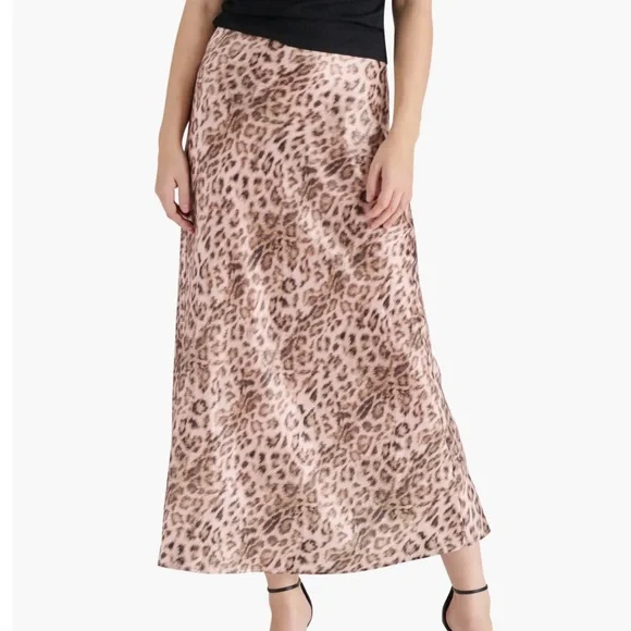 Steve Madden Animal Print Satin Slip Maxi Skirt - Picture 4 of 5